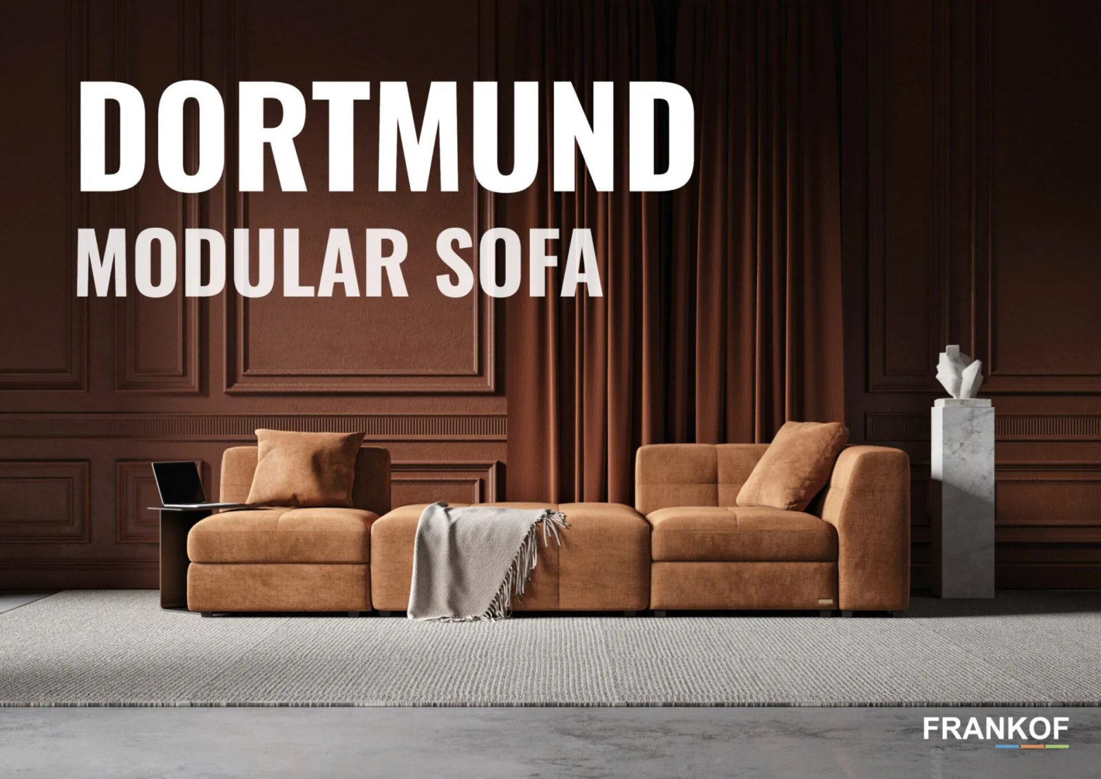 Mooduldiivan Dortmund nurga alt laiade istmete ja suurte seljapatjadega.